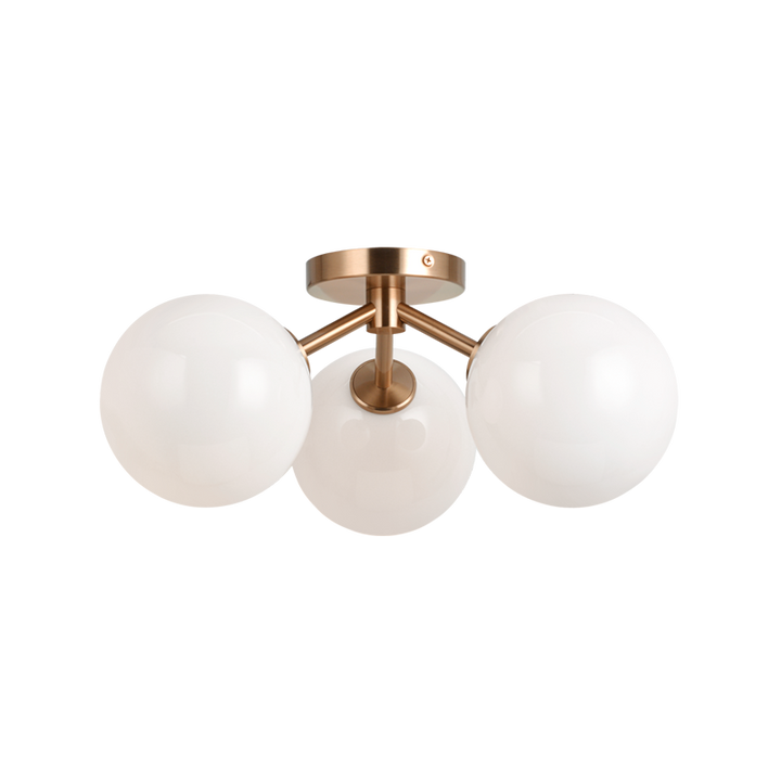 Steel Frame with Glass Globe Flush Mount