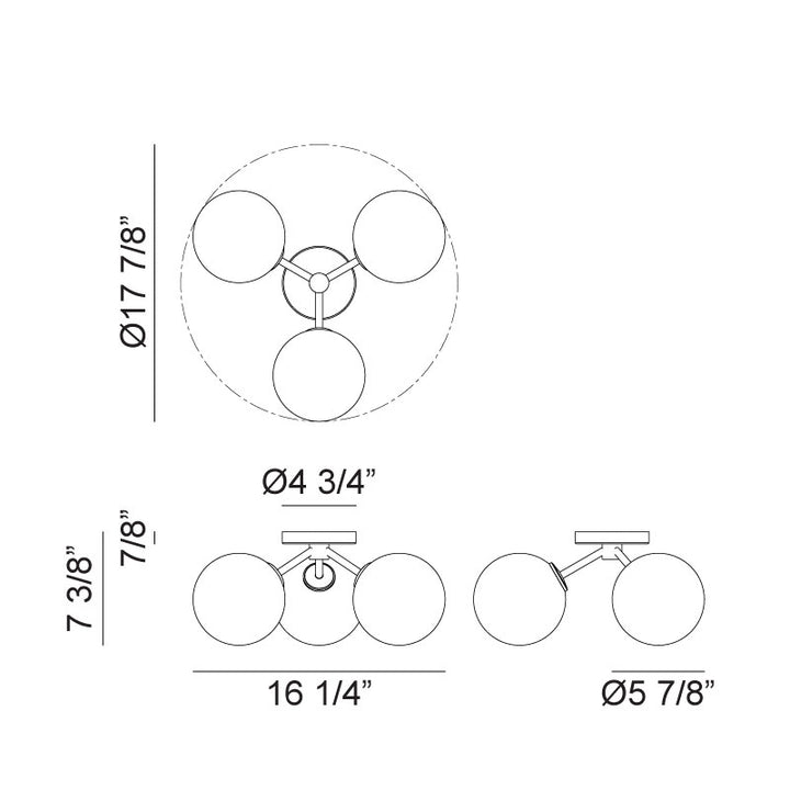 Steel Frame with Glass Globe Flush Mount
