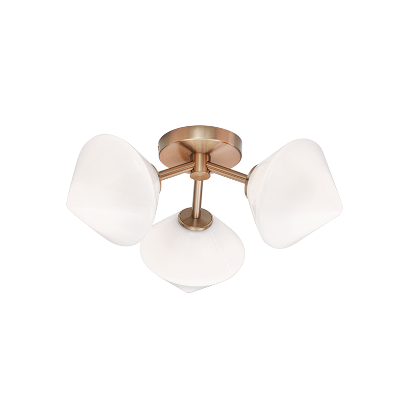 Steel Frame with Glass Shade Flush Mount
