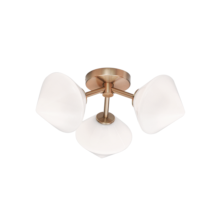 Steel Frame with Glass Shade Flush Mount