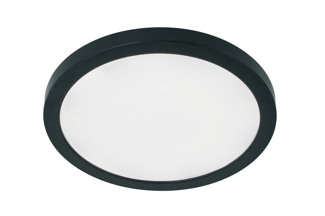 Slim Line II Edgelit LED Pancake Flush Mount 5CCT Selectable in Flat Black by Craftmade