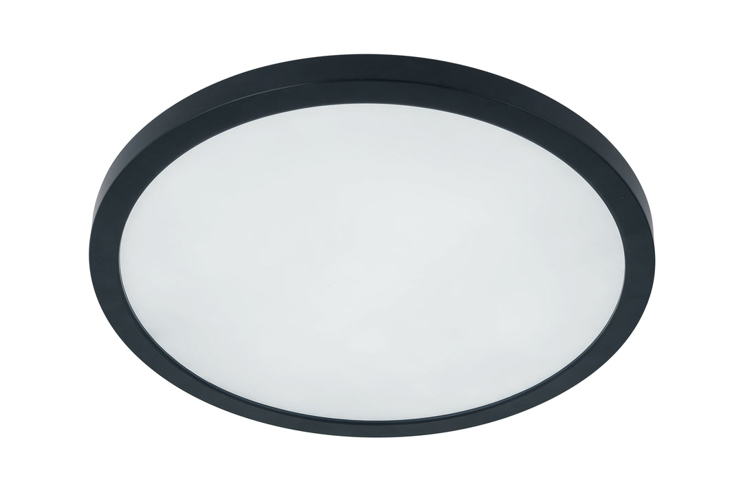 Slim Line II Edgelit LED Pancake Flush Mount 5CCT Selectable in Flat Black by Craftmade