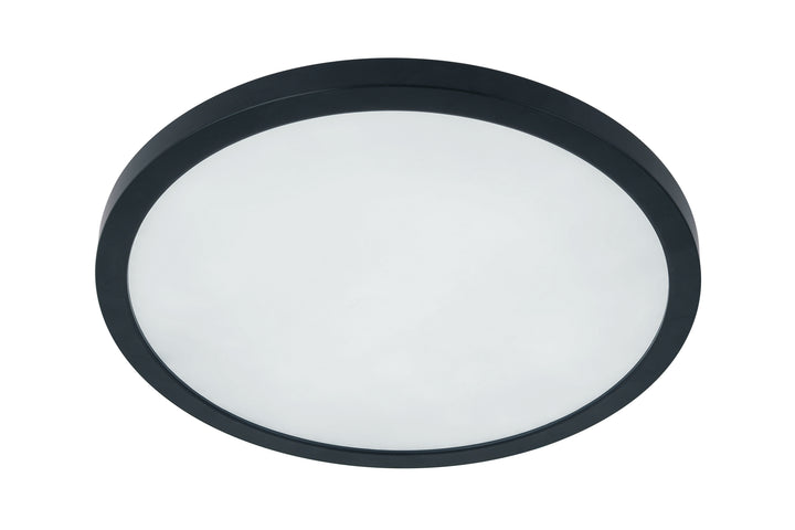 Slim Line II Edgelit LED Pancake Flush Mount 5CCT Selectable in Flat Black by Craftmade
