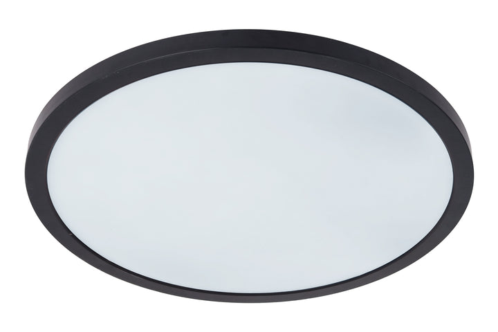 Slim Line II Edgelit LED Pancake Flush Mount 5CCT Selectable in Flat Black by Craftmade