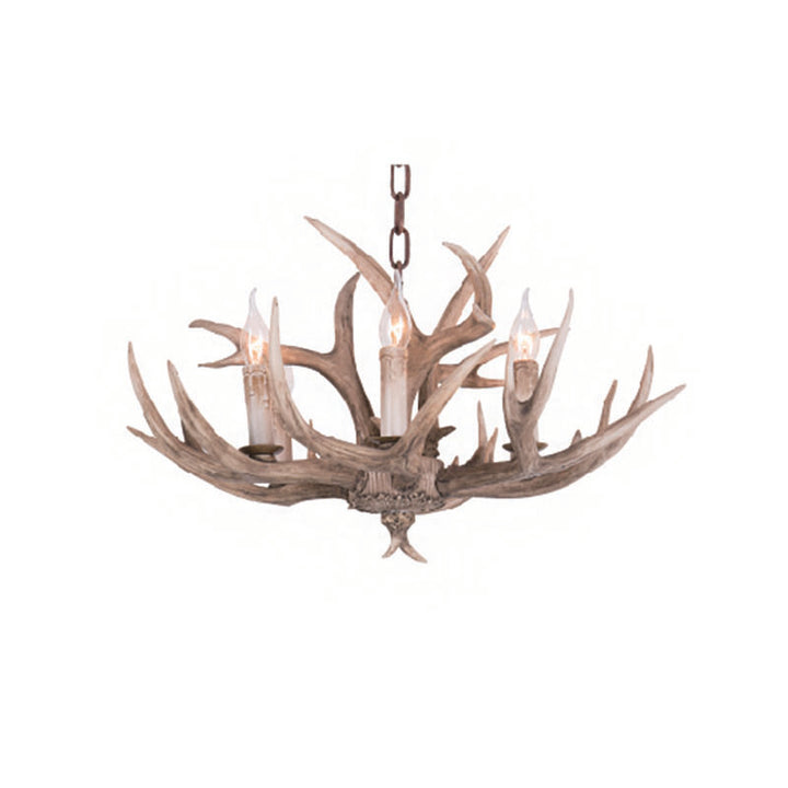 Polyresin Antler Horn Chandelier with Hardware, 27.5", by Bethel