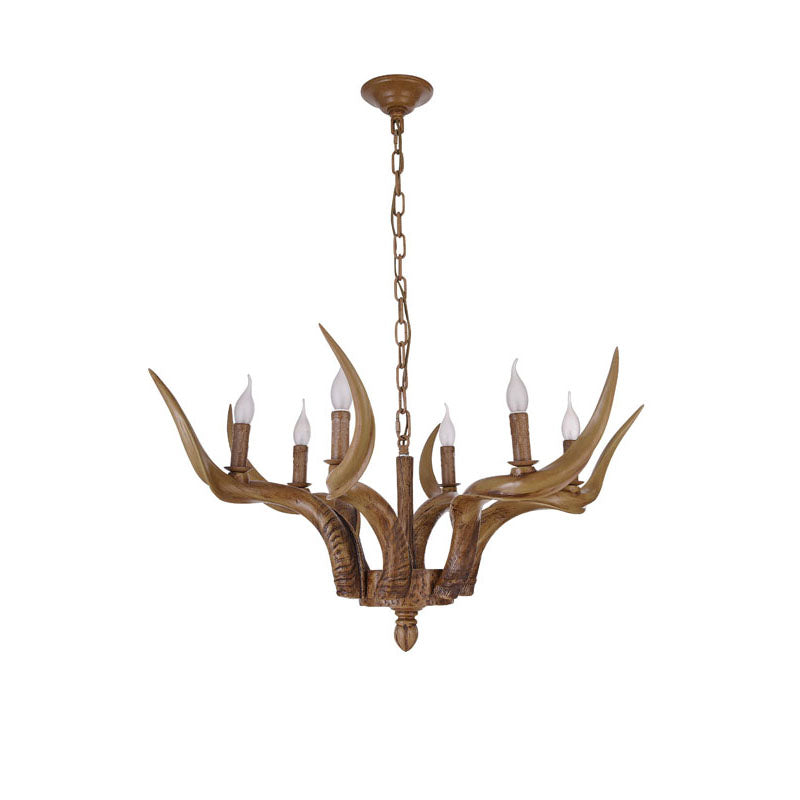 Faux Natural Horn Color Antelope Ceiling Fixture by Bethel - view 2