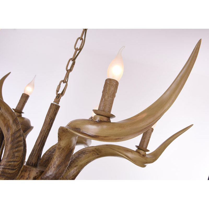 Faux Natural Horn Color Antelope Ceiling Fixture by Bethel - view 3