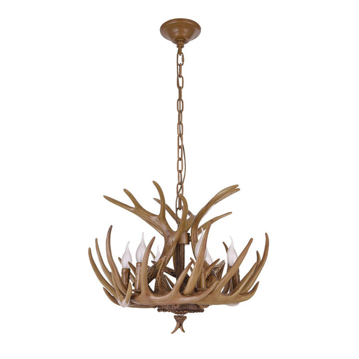 Faux Antler Horn Chandelier by Bethel - view 2