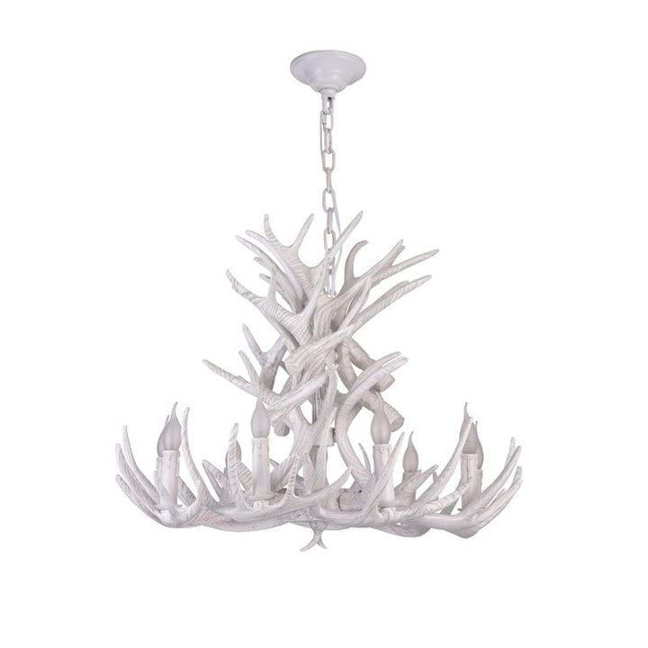 Faux White Antler Ceiling Fixture by Bethel - view 2