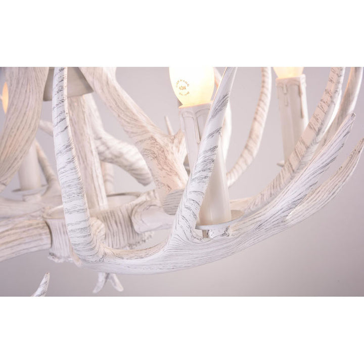 Faux White Antler Ceiling Fixture by Bethel - view 3