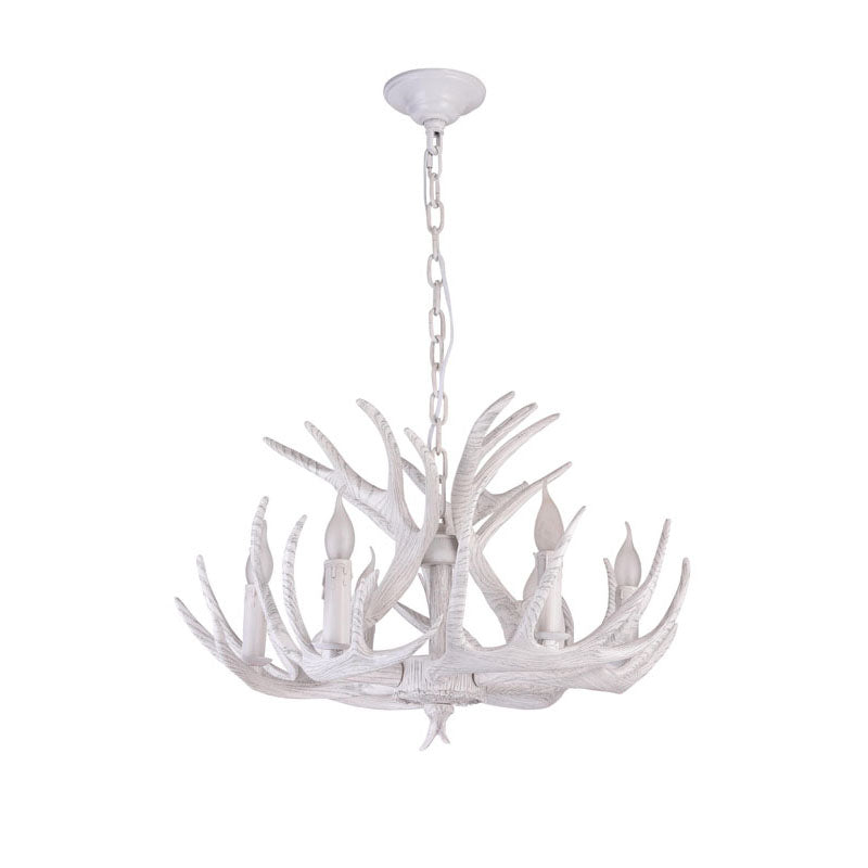 Faux White Antler Chandelier with White Hardware by Bethel - view 2