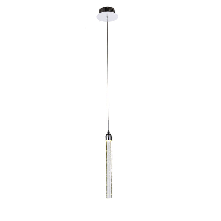 Single Pendant Clear Bubble Crystal Light with Hardware in Chrome by Bethel