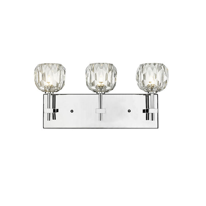 Frame Wall Sconce with Clear Crystal Shades in Chrome by Bethel