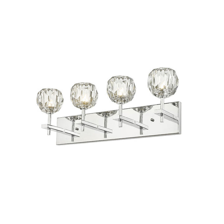 Frame Wall Sconce with Clear Crystal Shades in Chrome by Bethel