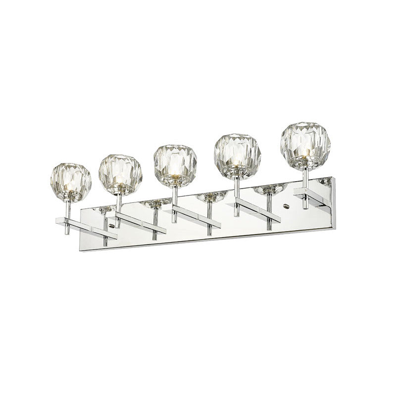Frame Wall Sconce with Clear Crystal Shades in Chrome by Bethel