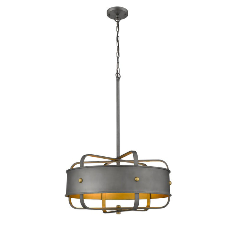 Charcoal Ceiling Fixture with Interior in Charcoal Black by Bethel
