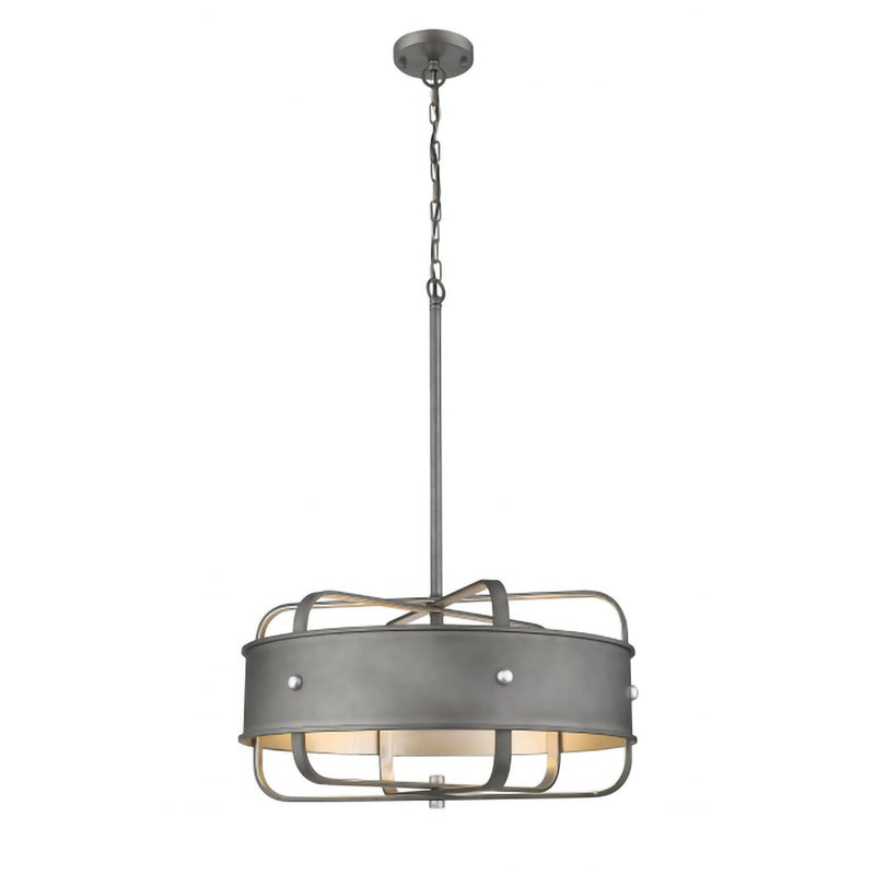 Charcoal Ceiling Fixture with Interior in Silver by Bethel
