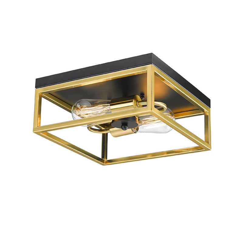 Box Flush Mount in Black & Gold by Bethel