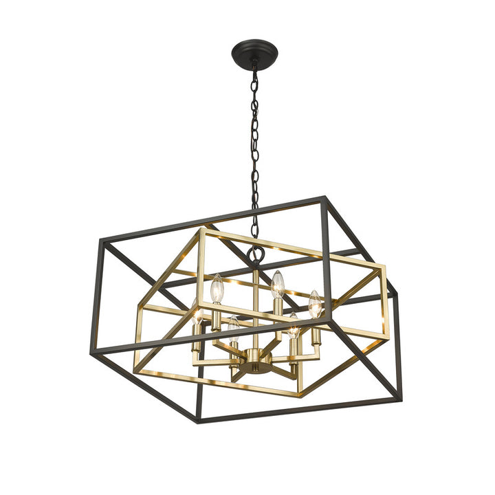 Interlocked Box Chandelier (YS218) in Black Gold by Bethel