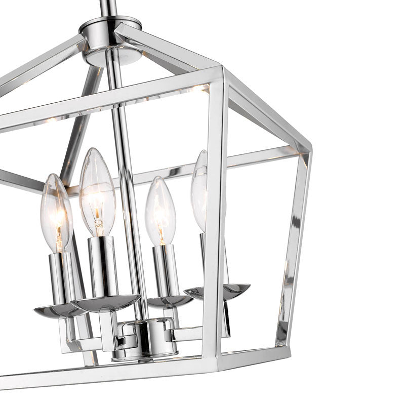 Candle Light Shiny Nickel Caged Frame Semi Flush Mount by Bethel - view 3
