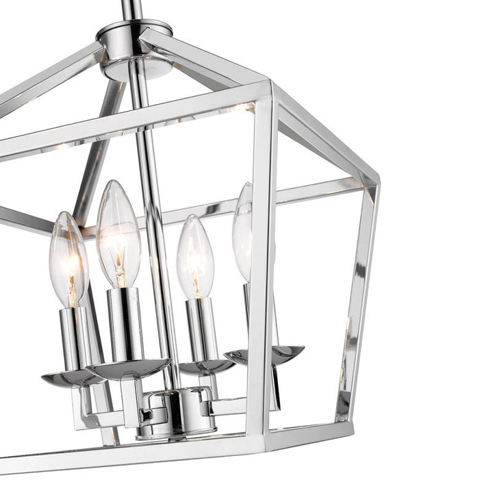 Candle Light Shiny Nickel Caged Frame Semi Flush Mount by Bethel - view 3