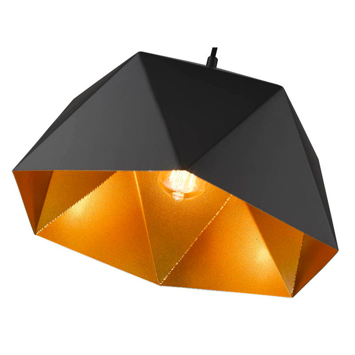 Metal Shade Single Pendant Light with Interior by Bethel - view 10