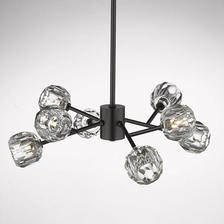Frame Branch Chandelier with Clear Crystal Shades by Bethel - view 2