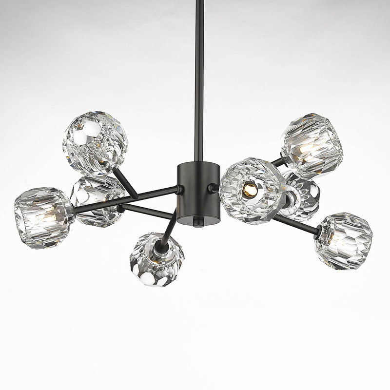 Frame Branch Chandelier with Clear Crystal Shades by Bethel - view 3