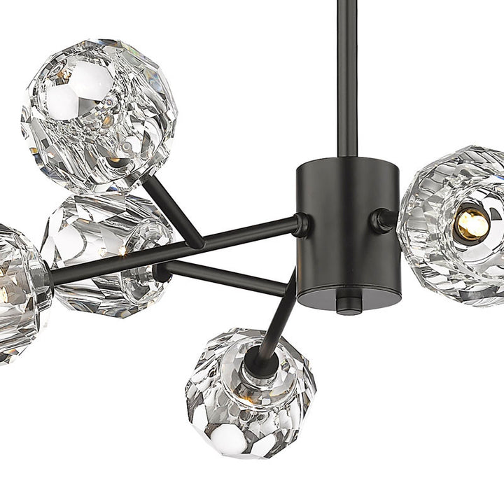 Frame Branch Chandelier with Clear Crystal Shades by Bethel - view 4
