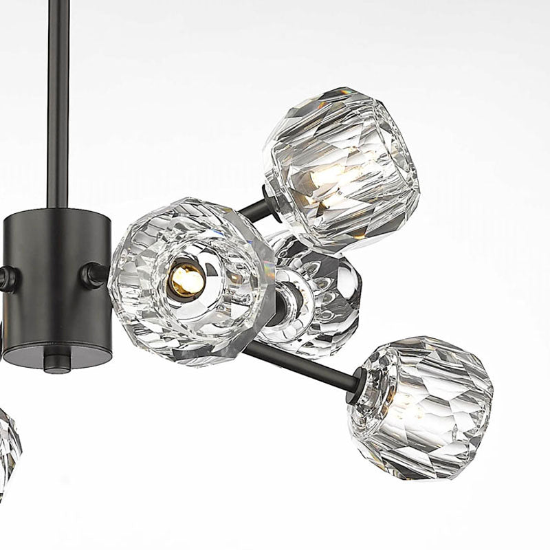 Frame Branch Chandelier with Clear Crystal Shades by Bethel - view 5