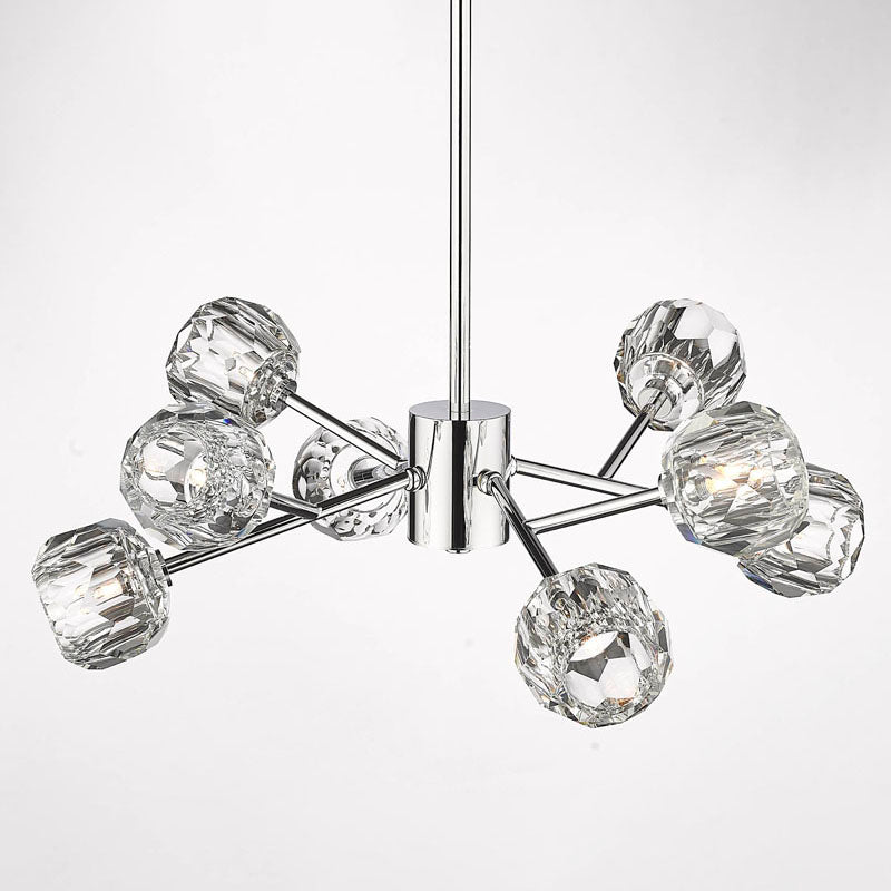 Frame Branch Chandelier with Clear Crystal Shades by Bethel - view 11
