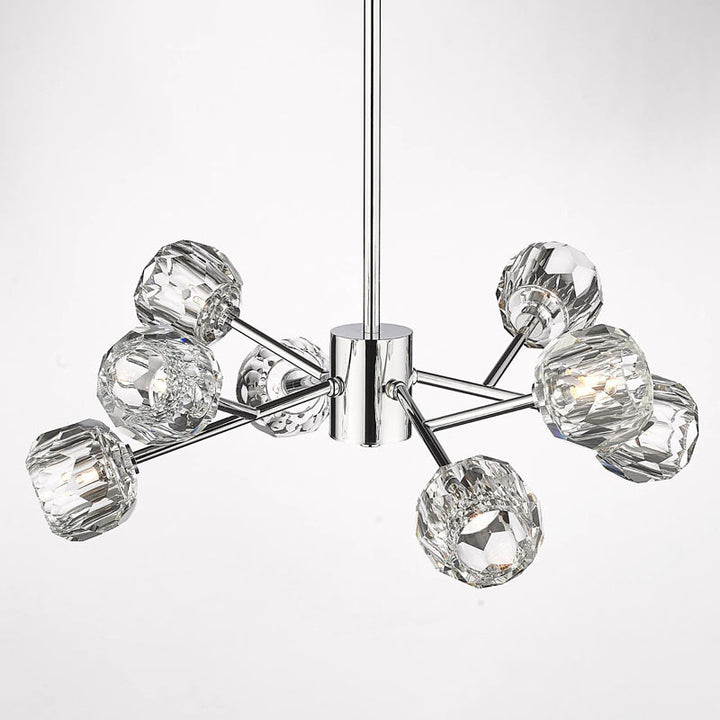 Frame Branch Chandelier with Clear Crystal Shades by Bethel - view 11