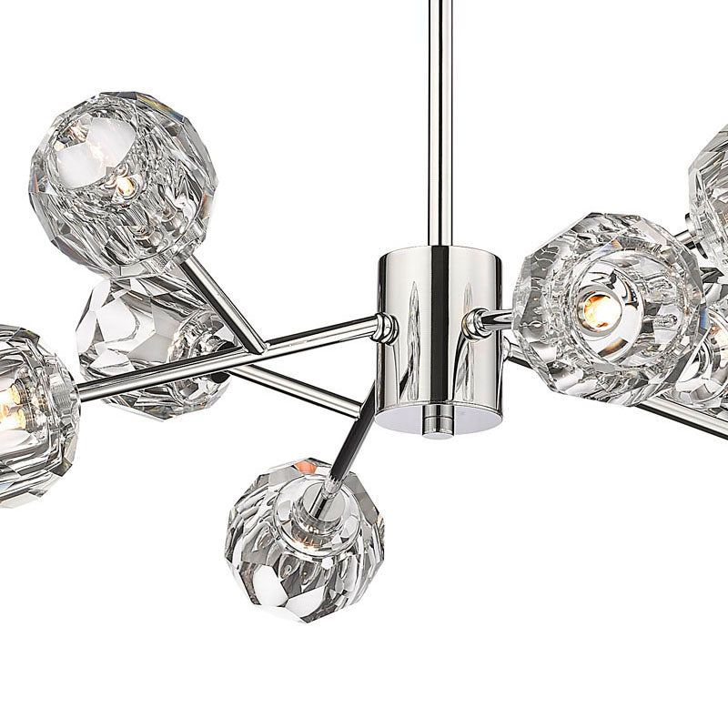 Frame Branch Chandelier with Clear Crystal Shades by Bethel - view 12