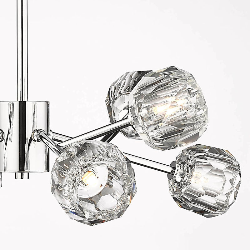 Frame Branch Chandelier with Clear Crystal Shades by Bethel - view 13