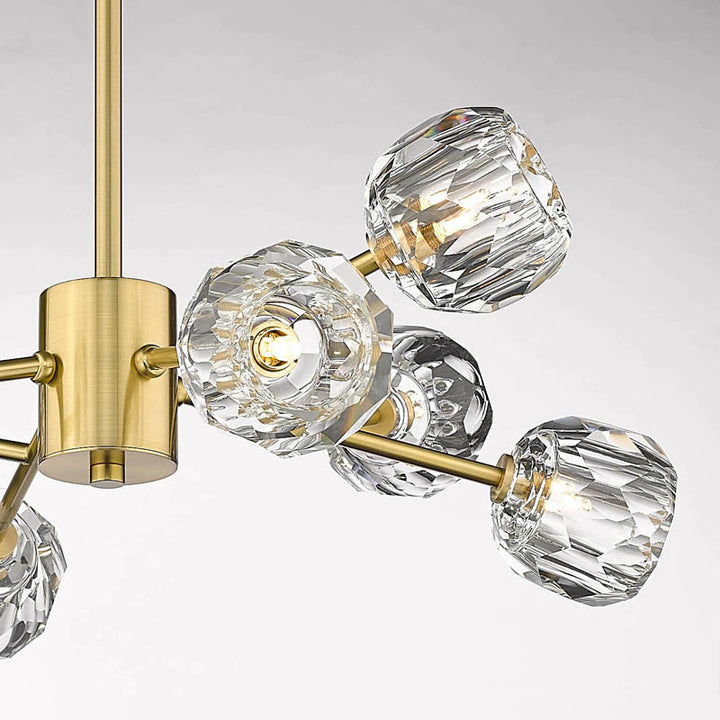 Frame Branch Chandelier with Clear Crystal Shades by Bethel - view 17