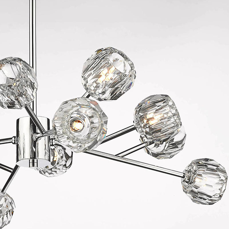 Frame Branch Chandelier with Clear Crystal Shades by Bethel - view 25