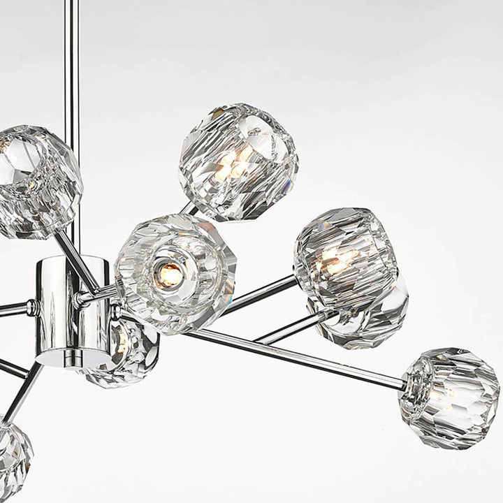 Frame Branch Chandelier with Clear Crystal Shades by Bethel - view 25