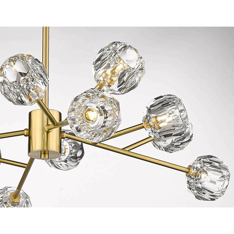 Frame Branch Chandelier with Clear Crystal Shades by Bethel - view 30