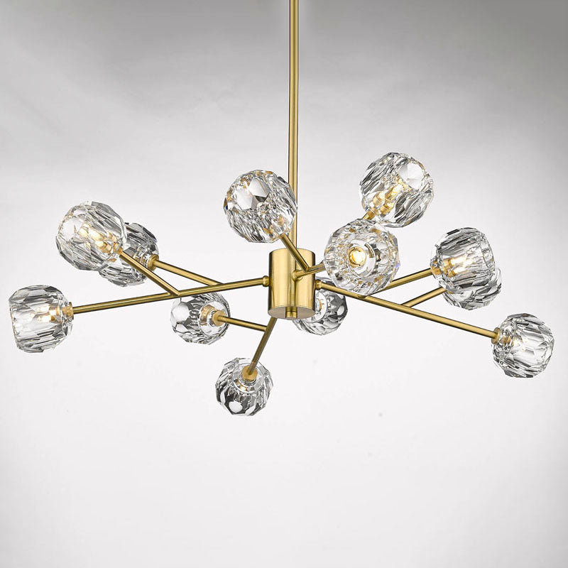 Frame Branch Chandelier with Clear Crystal Shades by Bethel - view 31