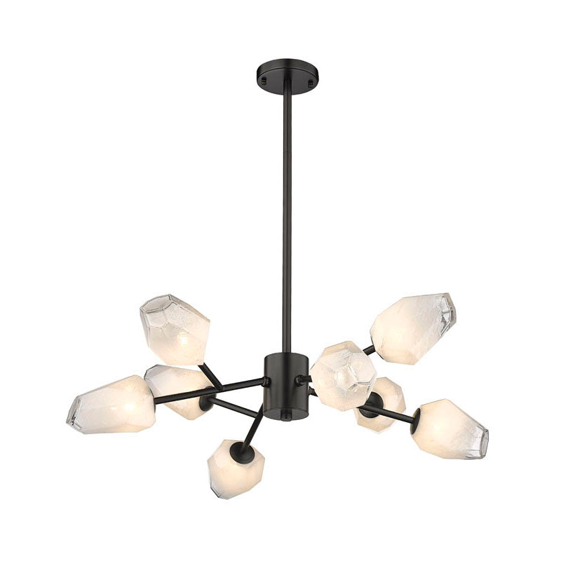 Branch Chandelier with Glass Shades (YS93) in Black by Bethel