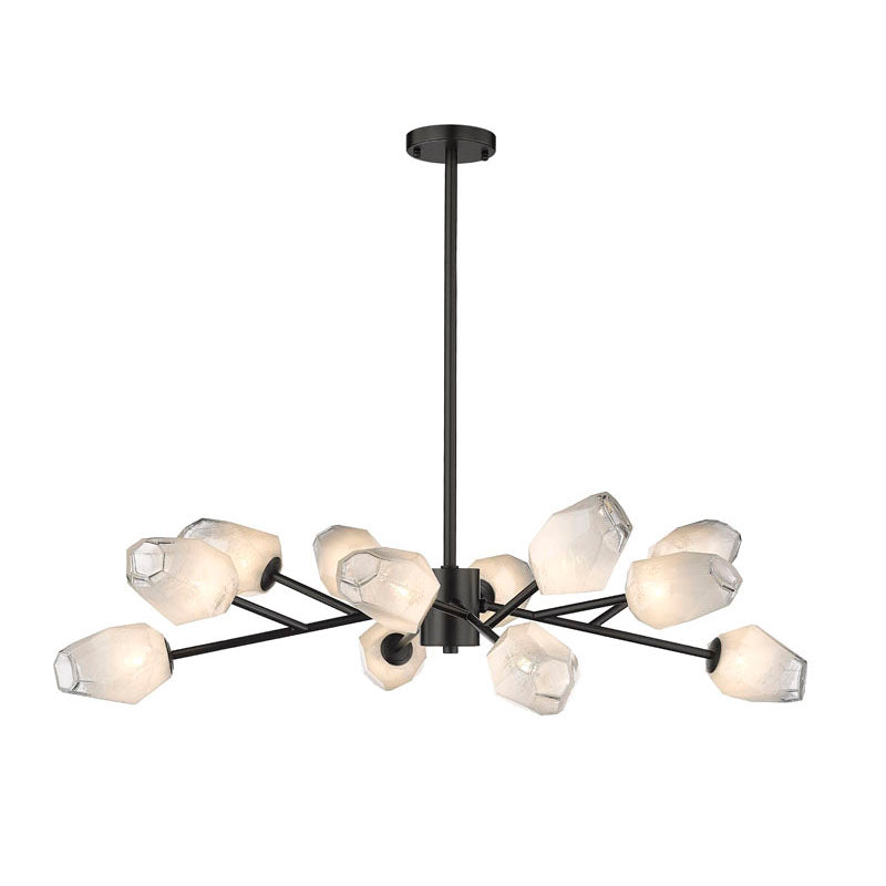 Branch Chandelier with Glass Shades (YS93) in Black by Bethel