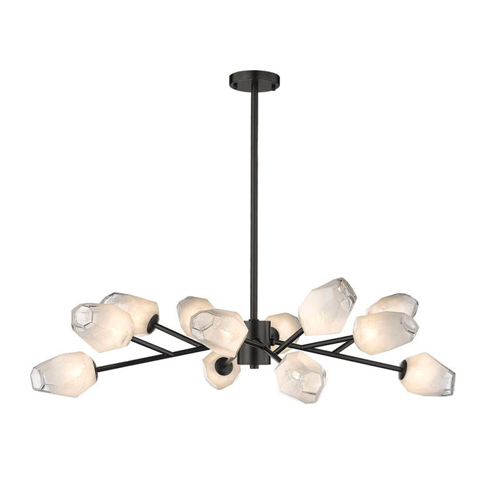 Branch Chandelier with Glass Shades (YS93) in Black by Bethel