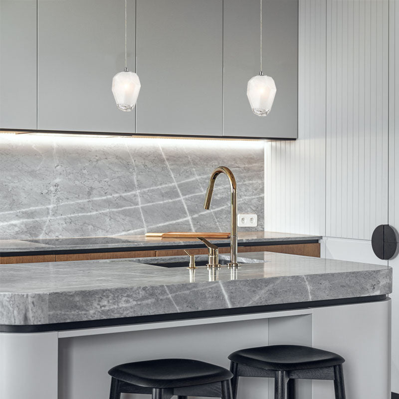 Frame Pendant Light with Glass Shade in Chrome by Bethel