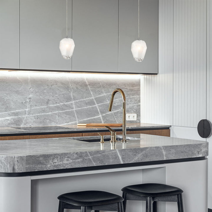 Frame Pendant Light with Glass Shade in Chrome by Bethel