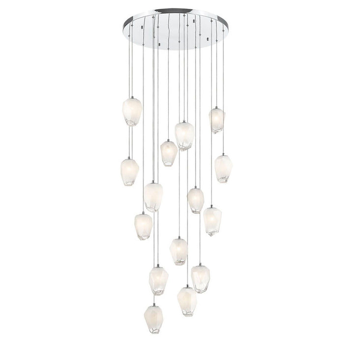 Round Flushed Chandelier with Hanging Glass Pendants (YS99) by Bethel - view 6