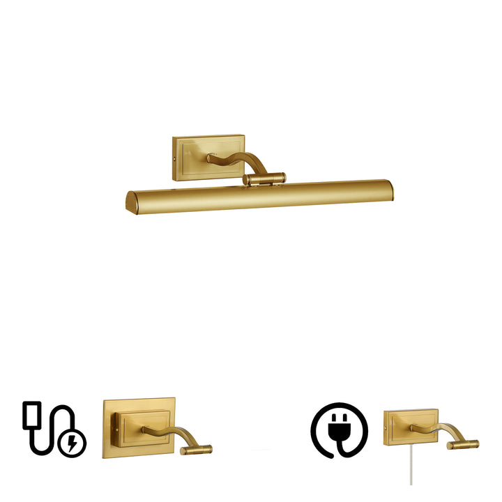 Yvonne 5CCT 20W Picture Light in Aged Brass by Dainolite