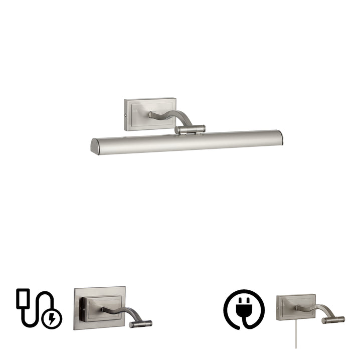 Yvonne 5CCT 20W Picture Light in Satin Chrome by Dainolite