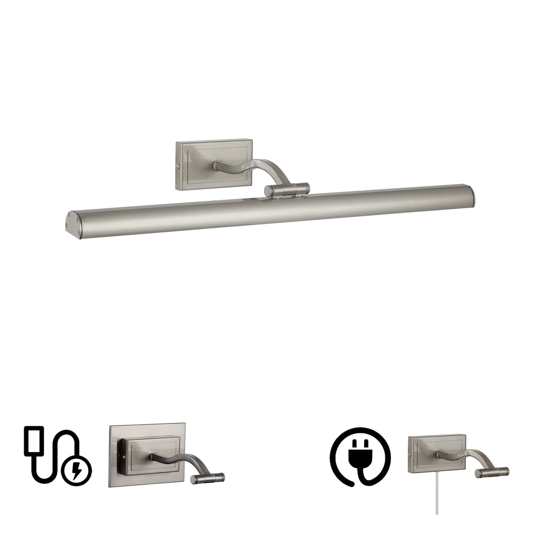 Yvonne 5CCT 30W Picture Light in Satin Chrome by Dainolite
