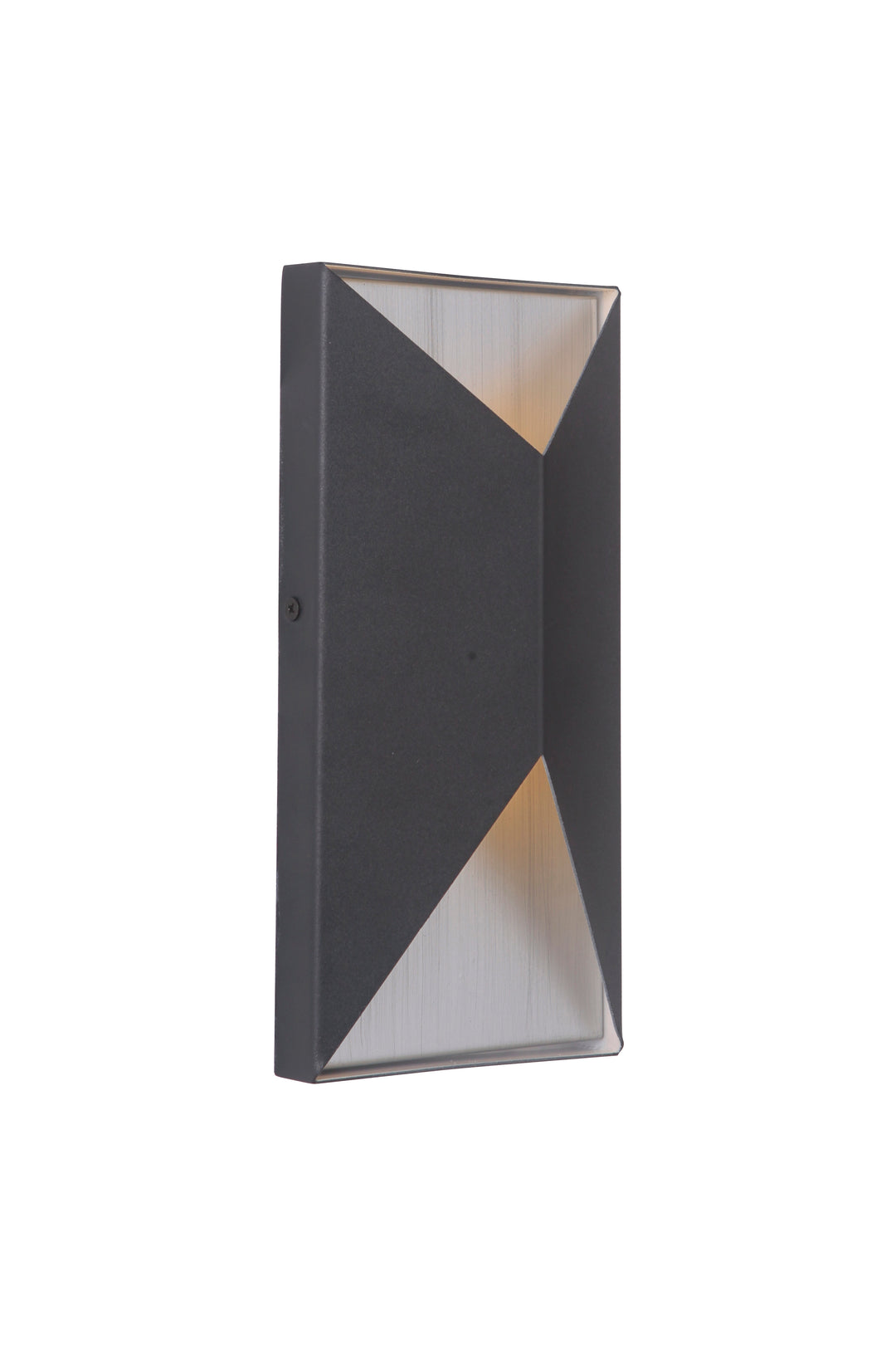 Peak LED Outdoor Pocket Sconce in Textured Matte Black/Brushed Aluminum by Craftmade