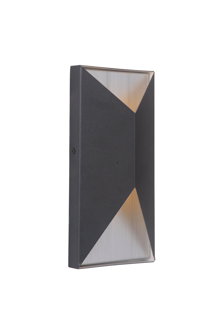 Peak LED Outdoor Pocket Sconce in Textured Matte Black/Brushed Aluminum by Craftmade